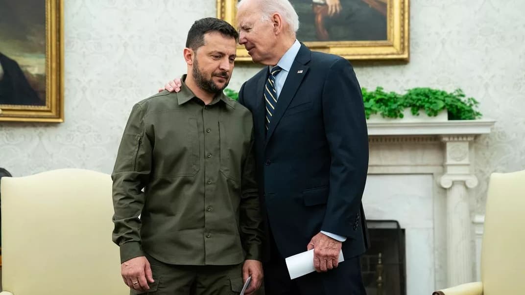 Президенти України та США Володимир Зеленський та Джо Байден під час зустрічі в Овальному кабінеті Білого дому, 21 вересня 2023 року