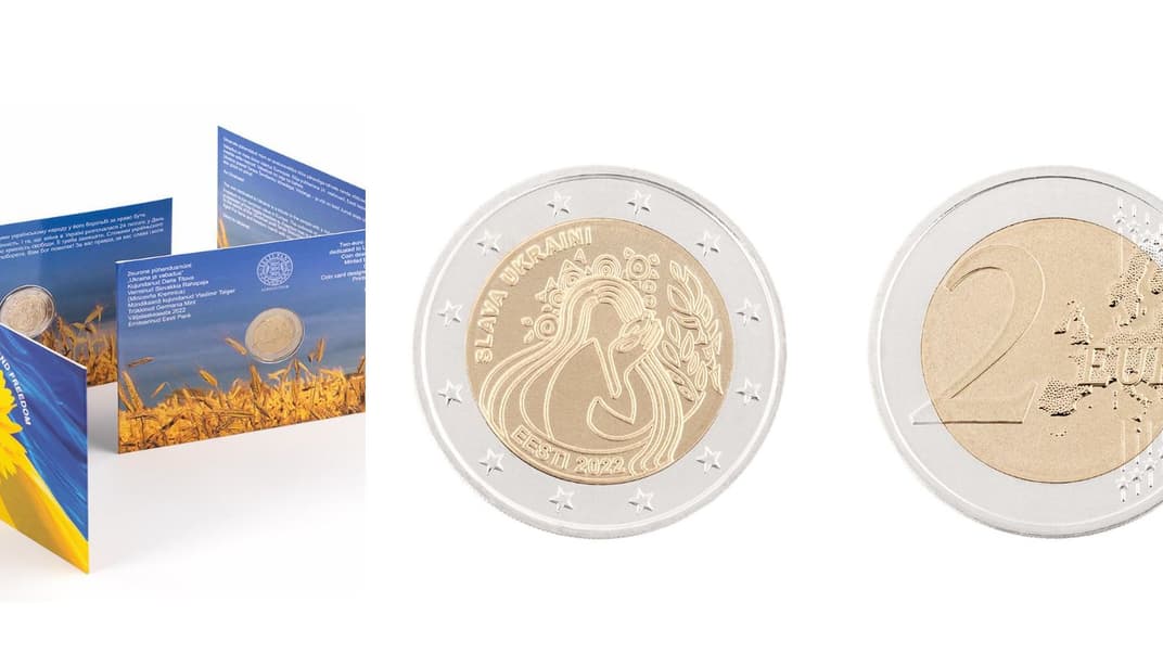 Выпущенная в Эстонии монета, посвященная Украине