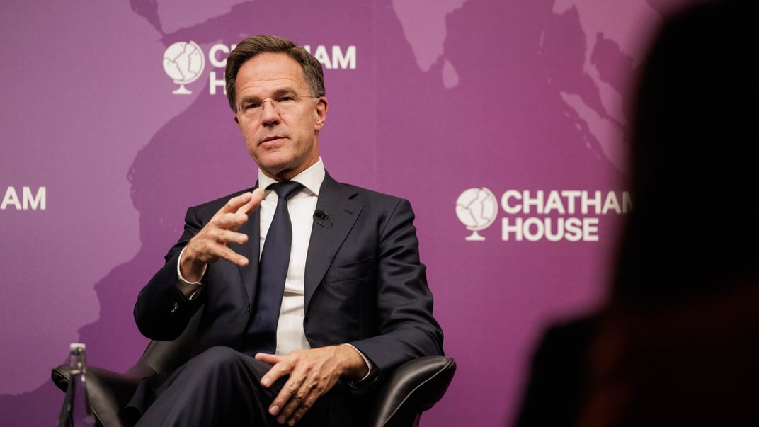 Генеральний секретар НАТО Марк Рютте під час візиту до Chatham House, 9 червня 2025 року