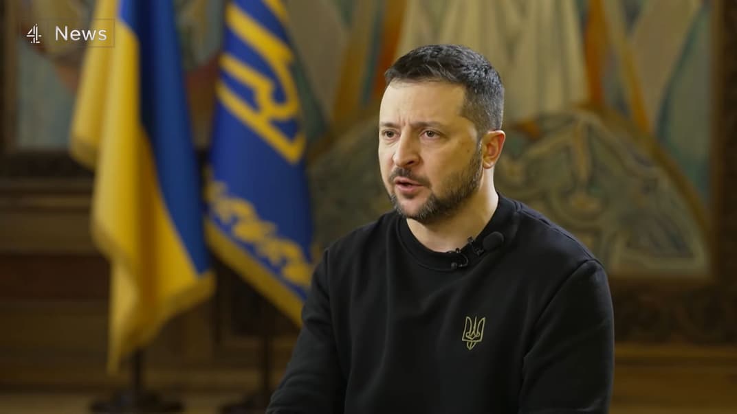 Володимир Зеленський під час інтерв'ю для Channel 4 News 