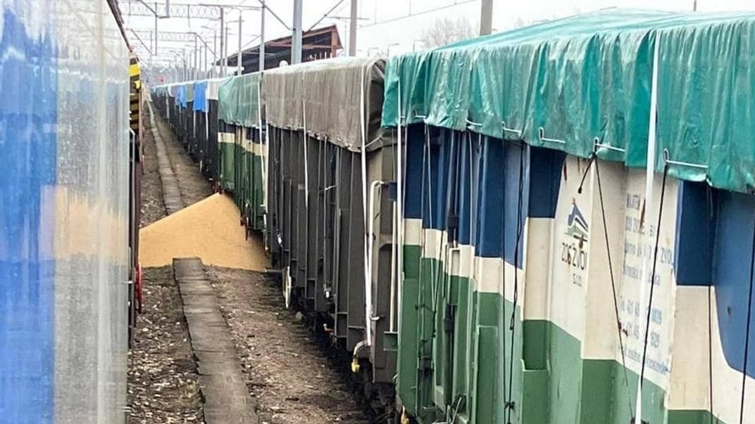 Рассыпанная украинская агропродукция