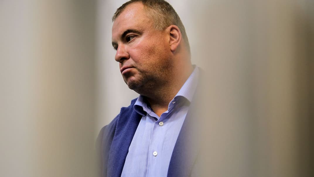 Экс-заместитель секретаря СНБО Олег Гладковский во время заседания Высшего антикорсуда, Киев, 18 октября 2019 года