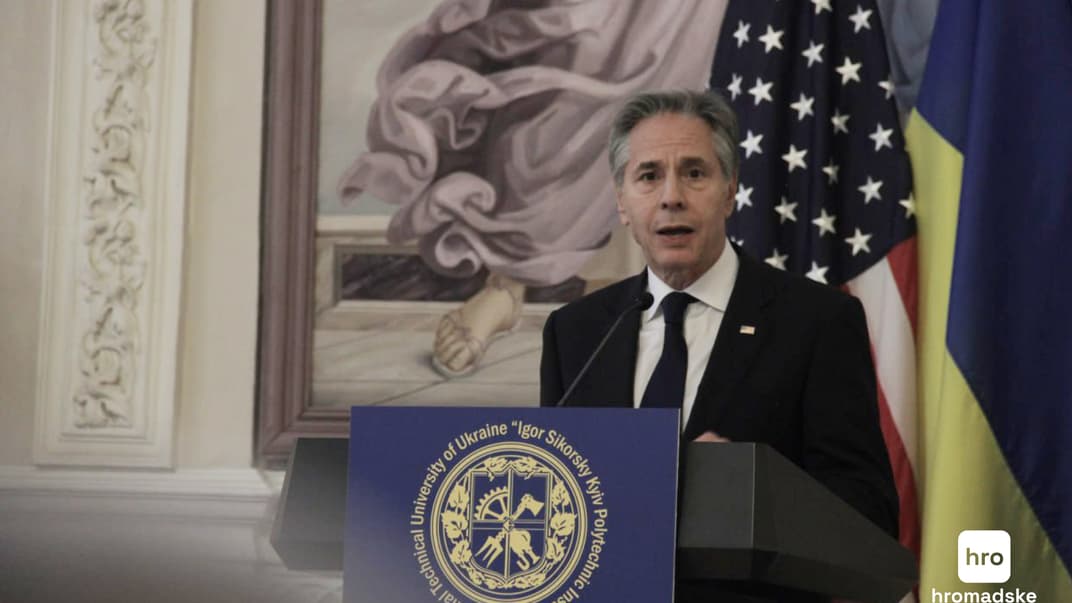 Государственный секретарь США Энтони Блинкен во время визита в Киев 14 мая 2024 года