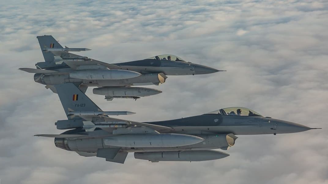 Бельгийские F-16 во время операции НАТО «Балтийская авиаполиция», 2020 год. Иллюстративное фото