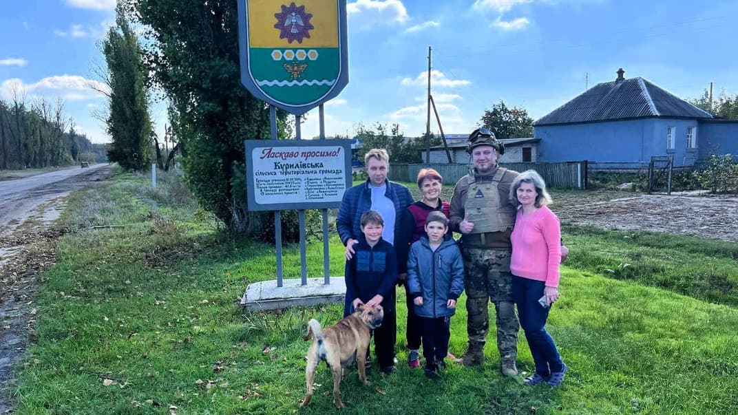 Въезд в освобожденное село Подолы