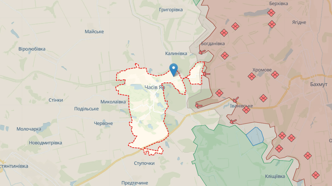 Часів Яр на мапі проєкту DeepState станом на 3 травня