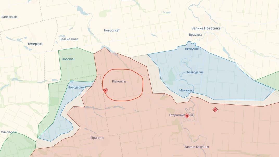 Село Ровнополь Донецкой области на карте