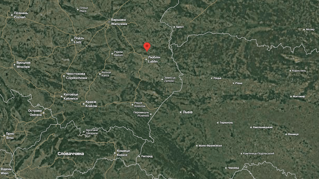 Любартів на карті