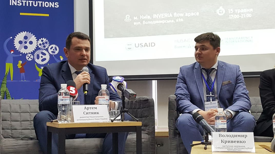 Директор Національного антикорупційного бюро України Артем Ситник на панельній дискусії, присвяченій створенню Антикорупційного суду, Київ, 15 травня 2019 рокуго суду