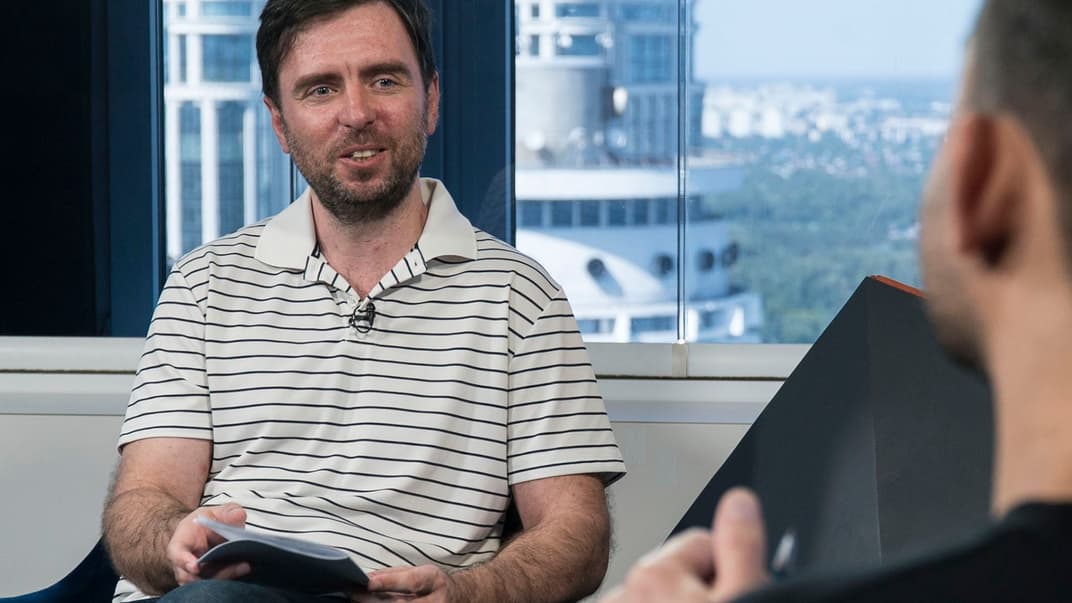 Доктор фізико-математичних наук, координатор робочої групи з математичного моделювання проблем поширення коронавірусу в Україні Ігор Бровченко в студії hromadske, Київ, 10 червня 2020 року