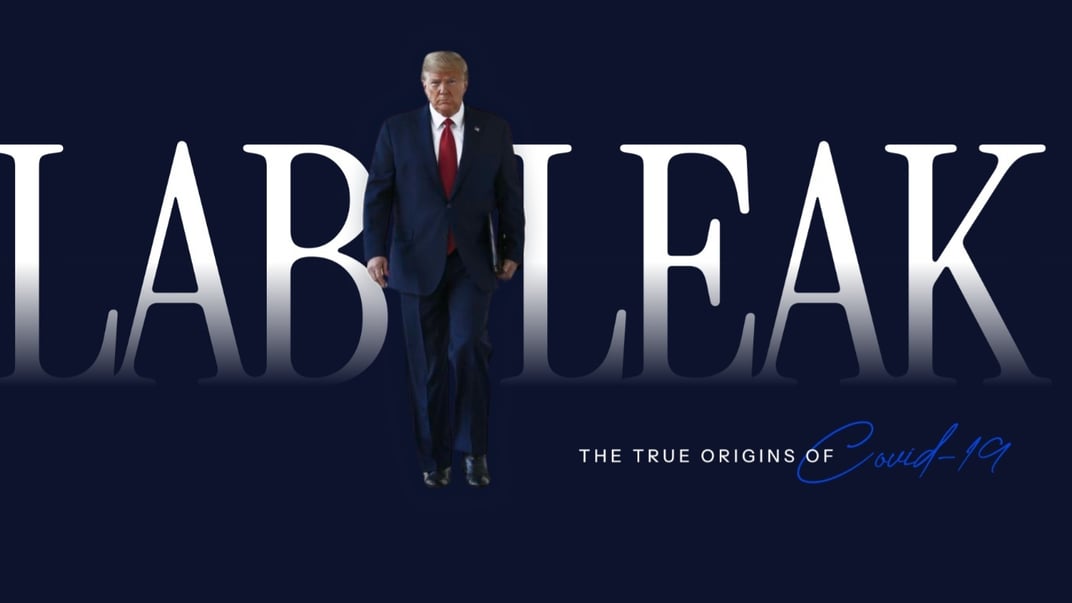 Напис на фото: Витік з лабораторії. Справжнє походження COVID-19