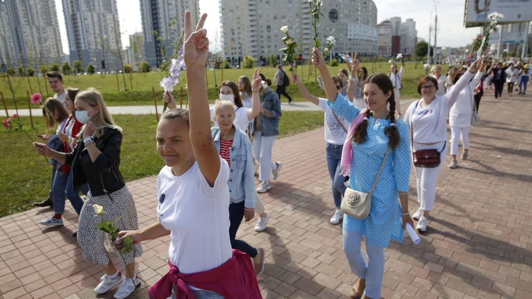 Білоруси вийшли на протест проти переобрання чинного президента Білорусі Олександра Лукашенка. Протести тривають 5 день, Мінськ 13 серпня 2020