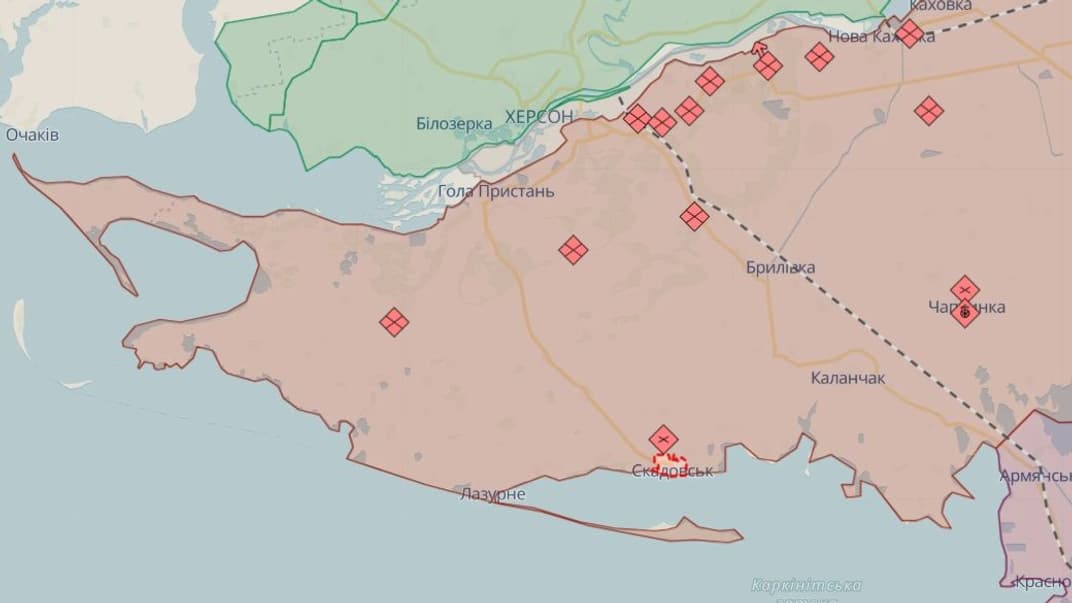 Город Скадовск на карте DeepState