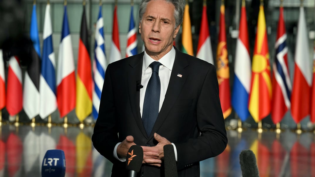 Госсекретарь США Энтони Блинкен на встрече в Брюсселе