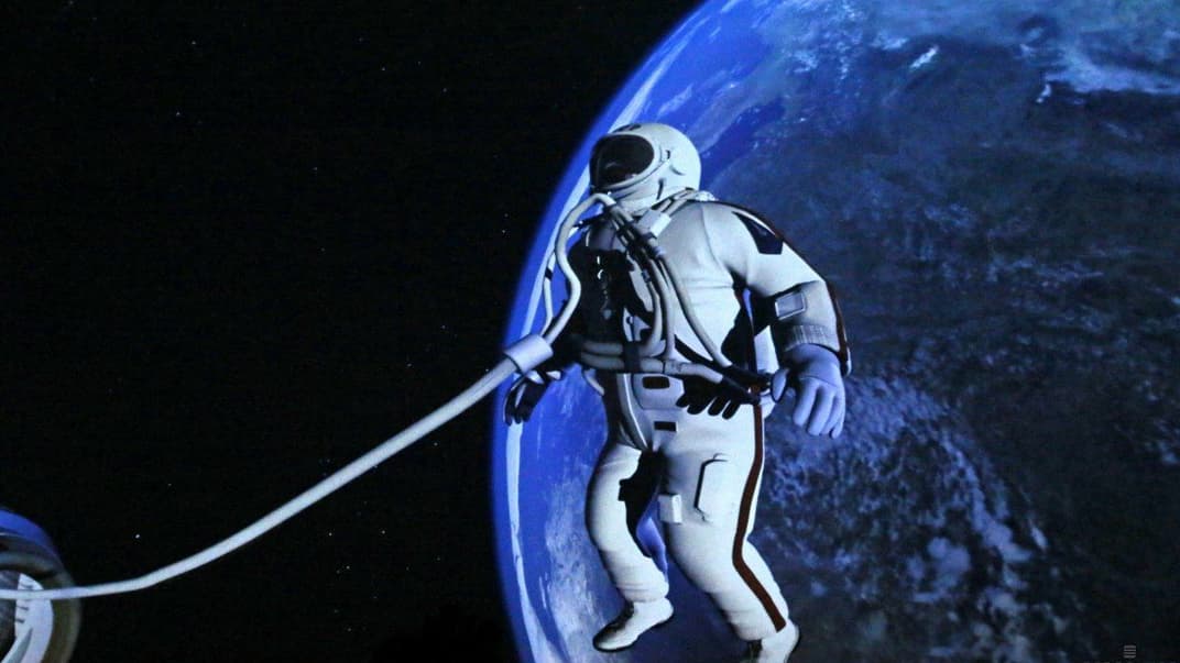 Кадр из сферического фильма образовательного направления в цифровом планетарии ATMASFERA 360 в Киеве, 29 октября 2013 года