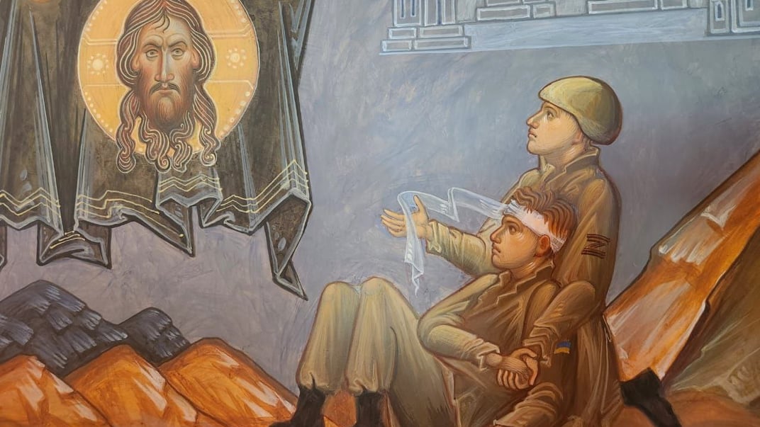 Фреска на території Валаамського монастиря в росії Фреска на території Валаамського монастиря в росії