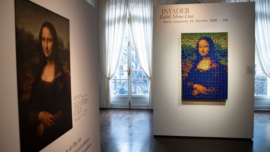 «Мона Лизу» из кубиков Рубика французского уличного художника «Захватчик» продали на аукционе в Париже