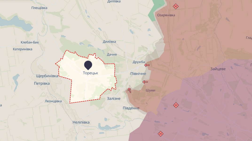 Ситуация вокруг Торецка в Донецкой области