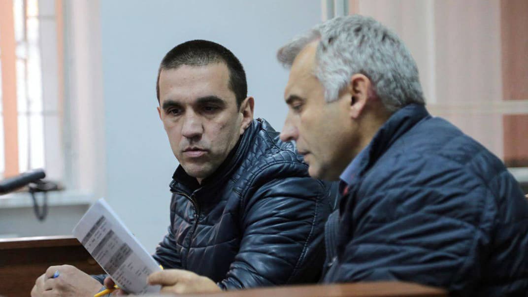 Обвинувачений колишній боєць спецпідрозділу міліції Беркут Руслан Марчук під час засідання Шевченківського райсуду Києва, 31 жовтня 2018 року