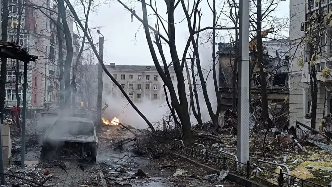 Харьков после утреннего обстрела россиян 2 января 2024 года