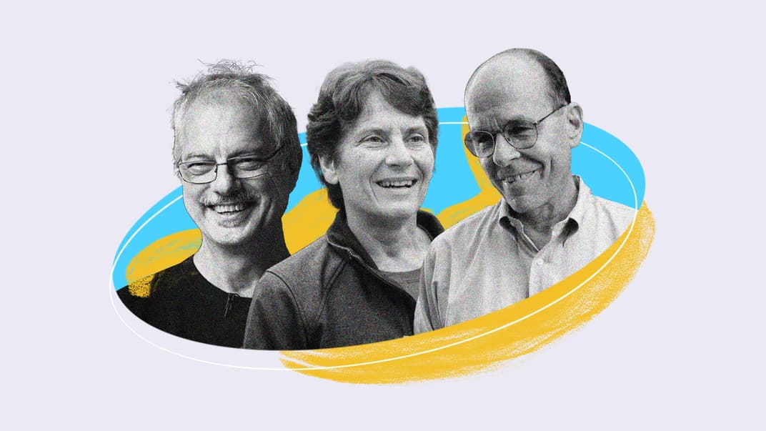 Слева направо: Мортен Мелдал, Кэролин Бертоцци, Барри Шарплесс