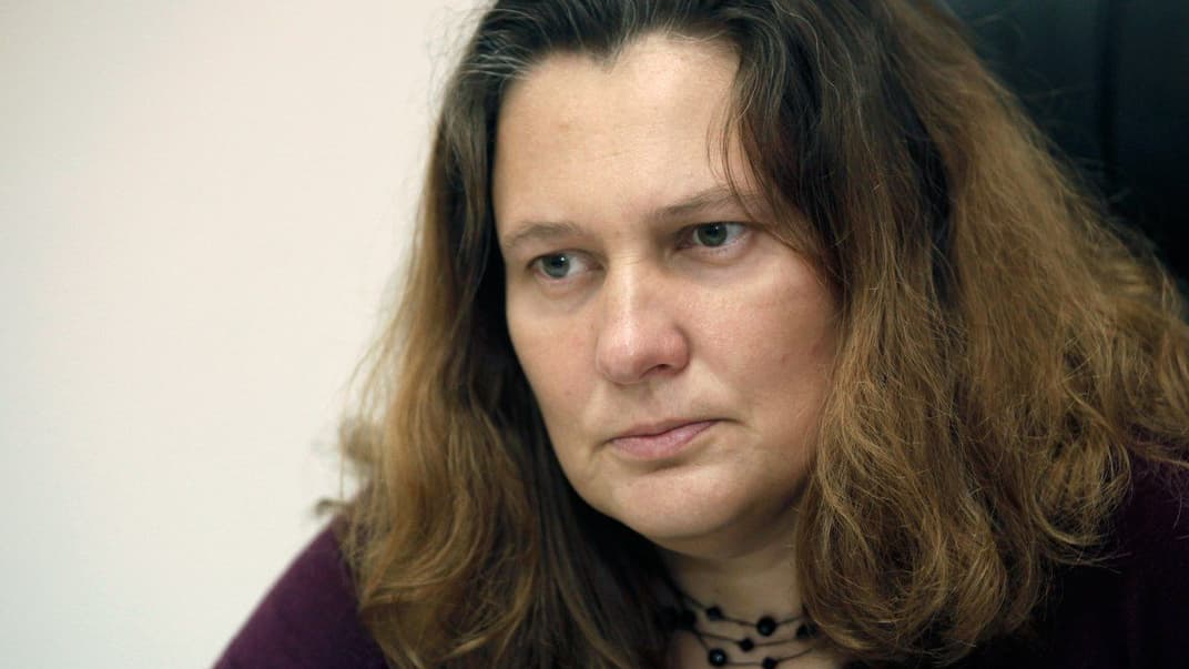 Адвокат Татьяна Монтян на пресс-конференции в Киеве, 30 августа 2013 года.