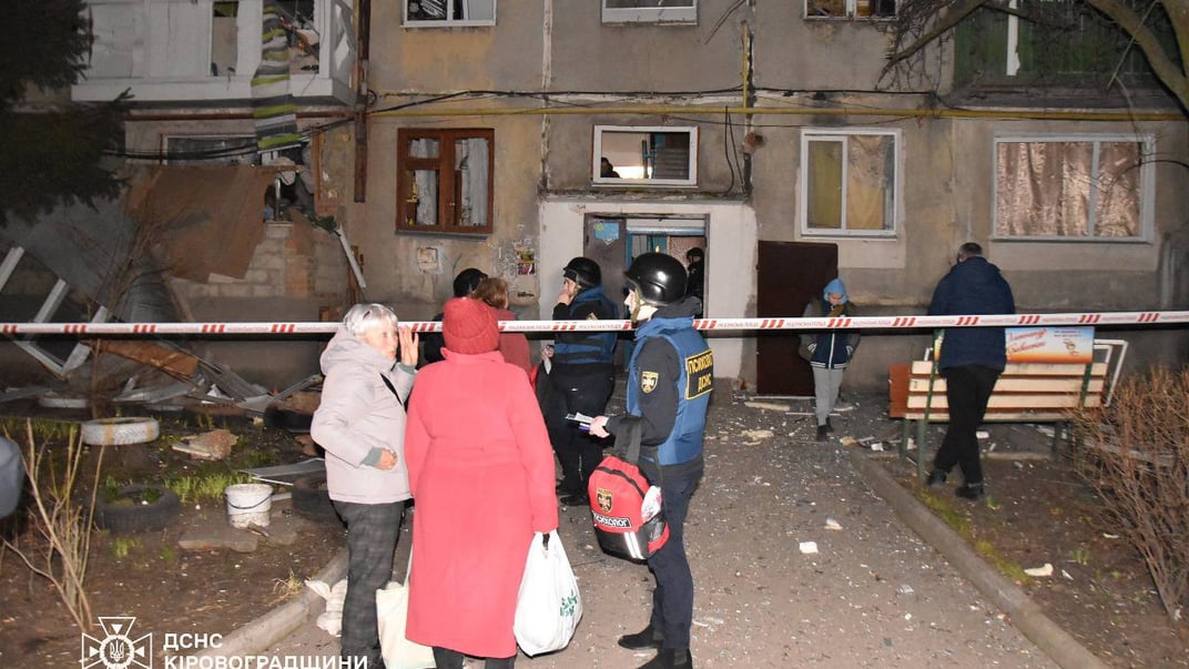 Місце удару російських безпілотників у Кропивницькому Місце удару російських безпілотників у Кропивницькому