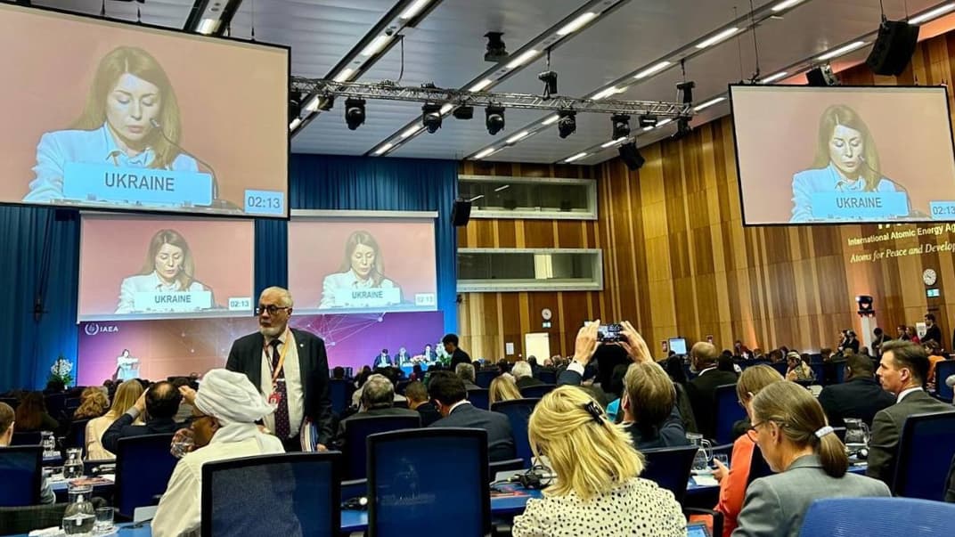 Заместитель министра энергетики Светлана Гринчук выступает на конференции МАГАТЭ в Вене