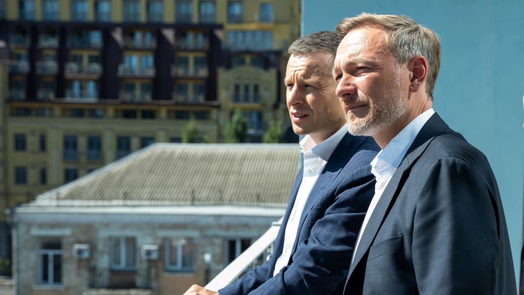 Министр финансов Германии Кристиан Линднер и его украинский коллега Сергей Марченко
