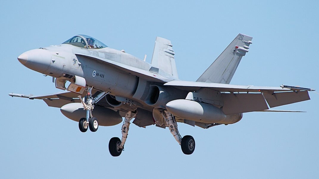 Ілюстративне фото. Винищувач F-18 Hornet ВПС Фінляндії