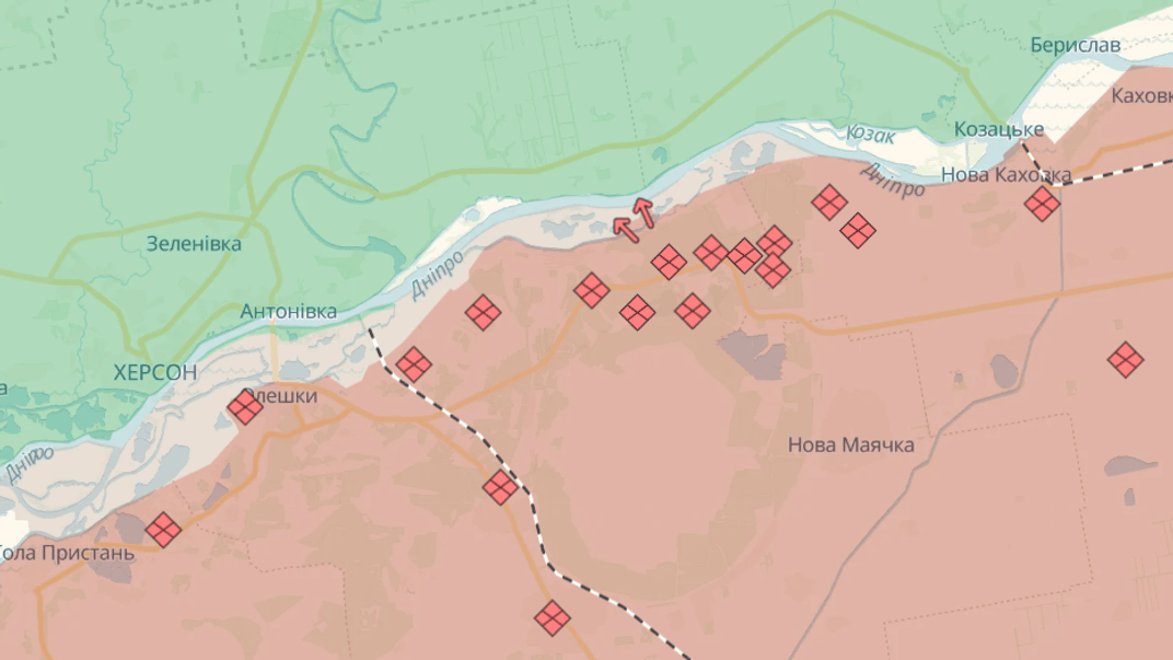 россияне пытаются форсировать Днепр, чтобы захватить плацдарм на правобережье Херсонской области