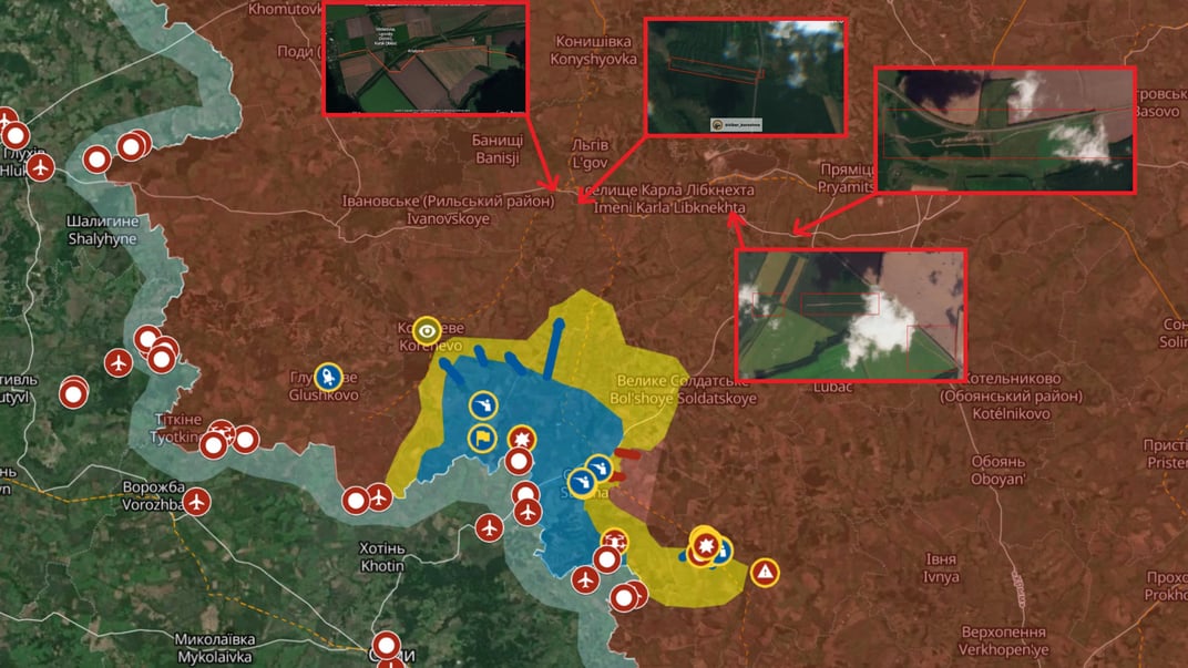 Спутниковые снимки Курской области, где россияне роют окопы