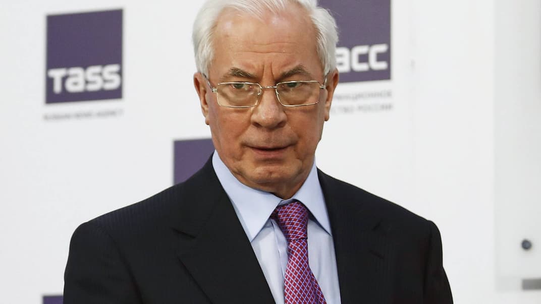 Колишній премєр-міністр України Микола Азаров на прес-конференції в Москві 26 квітня 2018 року