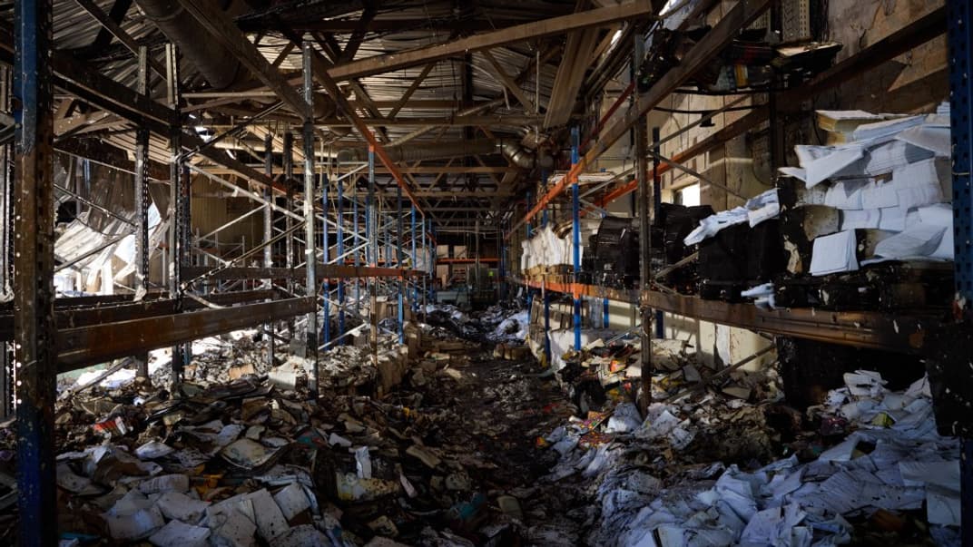 Уничтоженная российским ударом типография «Фактор-Друк» в Харькове