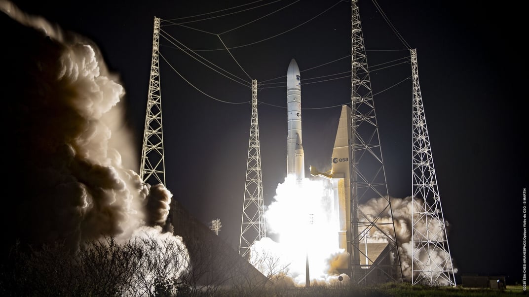 Ракета-носій Ariane 6 із супутником MetOp-SG-A1 злітає з космодрому «Куру»
