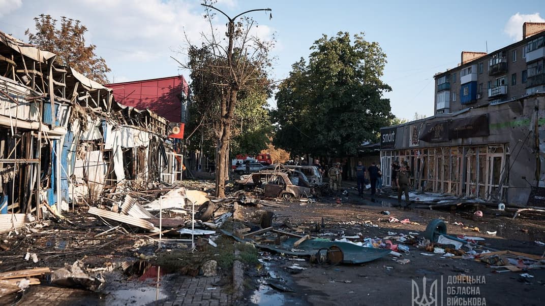 Место прилета по городу Константиновка Донецкой области, 7 сентября 2023 года