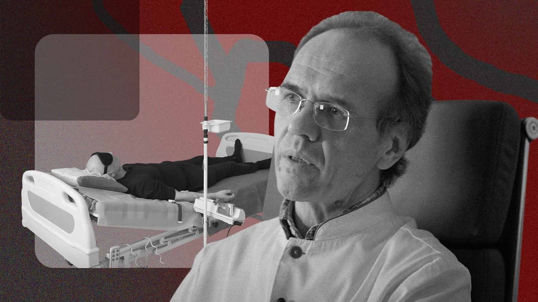 Психотерапевт Владислав Матреницький та морський піхотинець Ігор, який проходить курс кетамінової терапії 