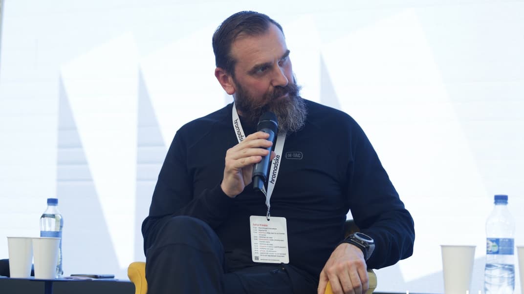 Міністр освіти і науки Оксен Лісовий під час конференції hromadske «Муруємо вже!», 7 червня 2023 року