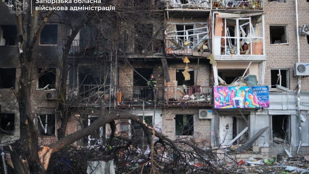Последствия российской атаки в Запорожье