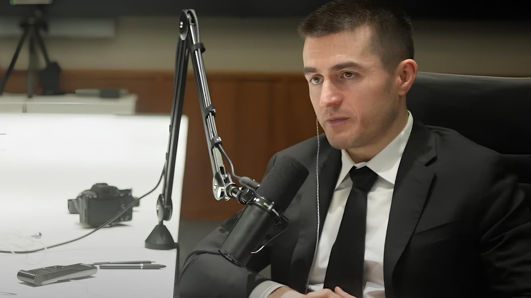 Лекс Фрідман під час інтерв'ю з Володимиром Зеленським