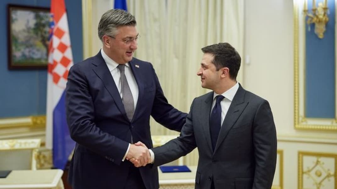 Президент України Володимир Зеленський та прем’єр-міністр Республіки Хорватія Андрей Пленкович, 8 грудня 2021 року