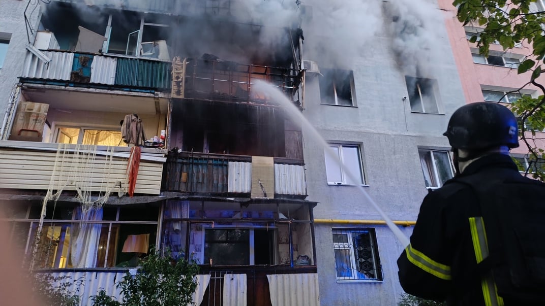 Дом в Запорожье, поврежденный в результате российской атаки 28 сентября