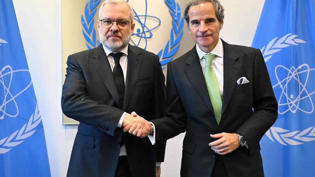 Министр энергетики Герман Галущенко с генеральным директором МАГАТЭ Рафаэлем Гросси