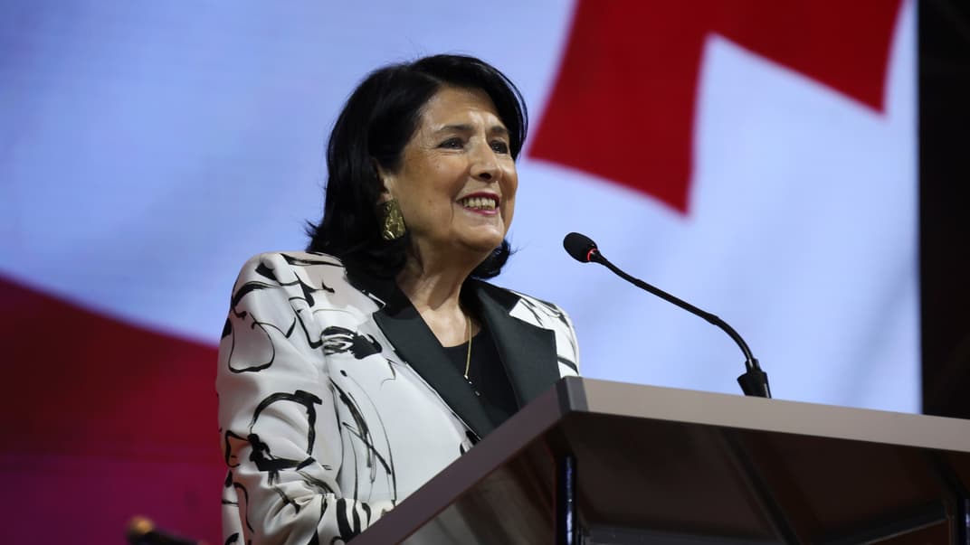 Президент Грузии Саломе Зурабишвили во время празднования Дня Европы в Тбилиси, 10 мая