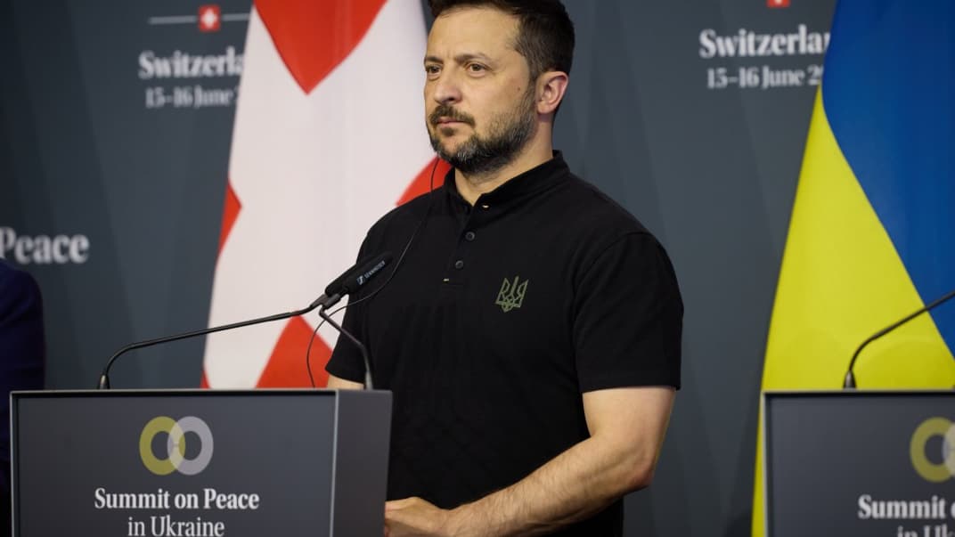 Президент Украины Владимир Зеленский на пресс-конференции по итогам Саммита мира, 16 июня 2024 года