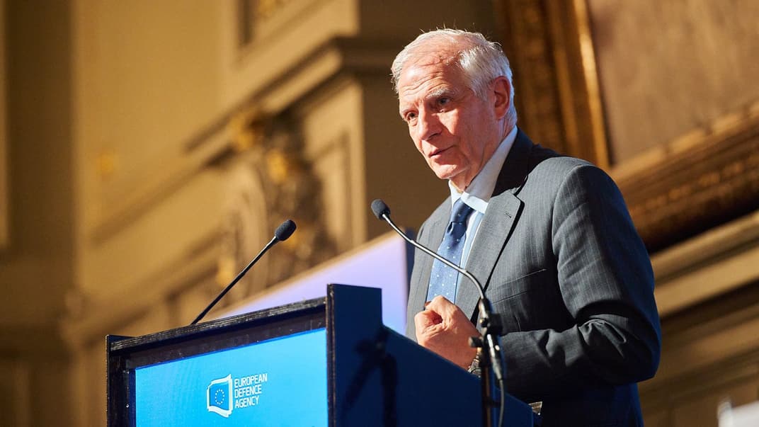 Жозеп Боррель під час виступу на конференції Європейського оборонного агентства, 30 листопада 2023 року