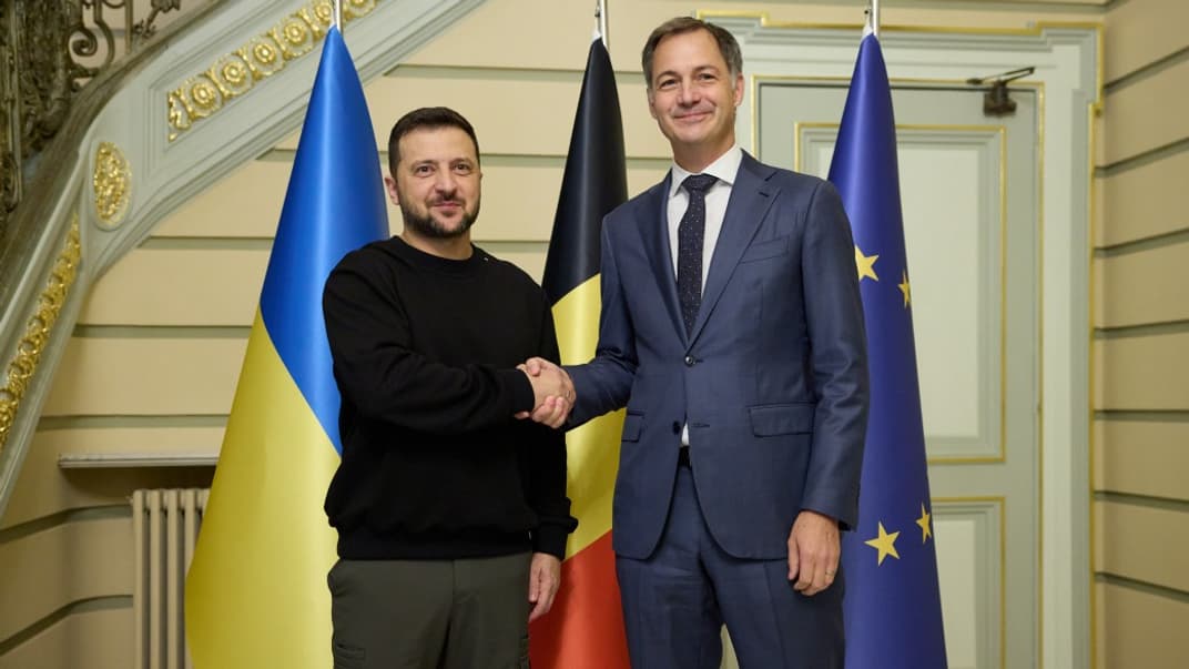 Президент України Володимир Зеленський та прем'єр-міністр Бельгії Александер де Кроо на зустрічі 11 жовтня 2023 року
