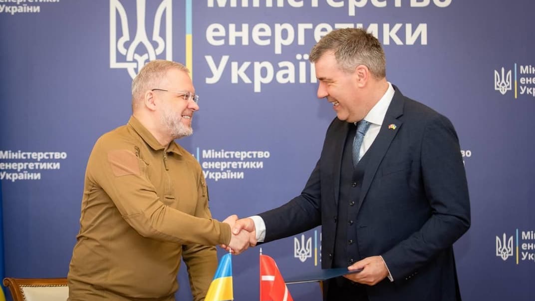Министр энергетики Украины Герман Галущенко и министр климата, энергетики и коммунальных услуг Дании Ларс Огор во время встречи 8 апреля