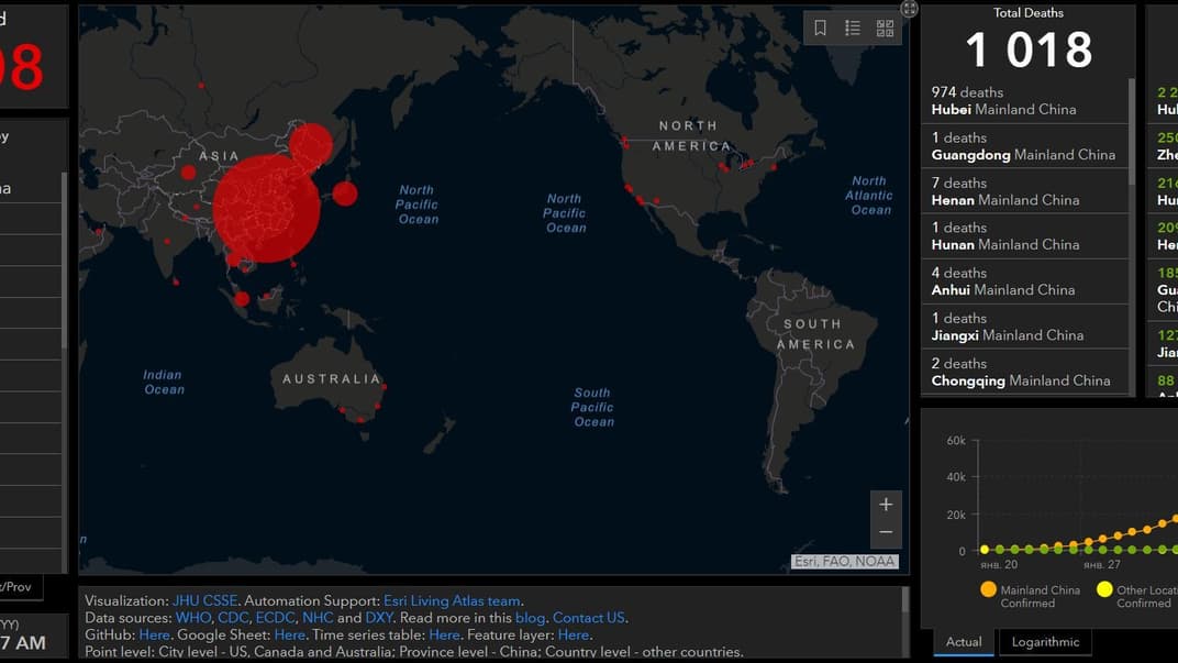 Кількість жертв китайського коронавірусу перевалила за тисячу, понад 4 тисячам інфікованих вдалося одужати