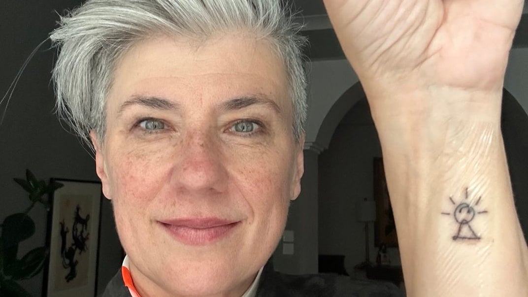 Наталка Цмоць з її татуюванням